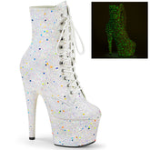 7" Heel ADORE-1020GDLG White Glitter